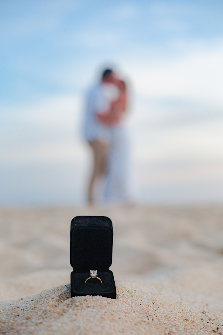 Ring box in the sand
